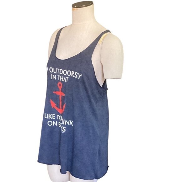 Next Level Apparel Racerback Graphic Tank Top XL Navy Blue 152C - Picture 4 of 8